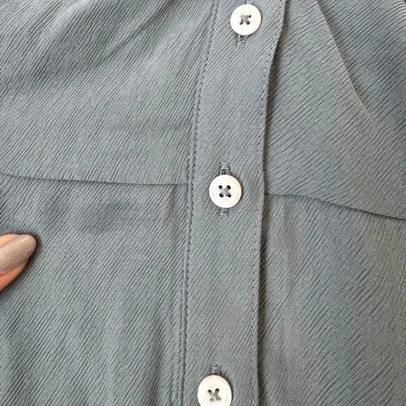 Madewell V-Neck Button-Front Mini Dress in Faded River Blue, Size 8 US, NWT - Picture 9 of 11